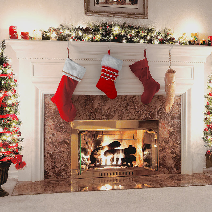 19 in. General Store Collection Red Velvet Stocking