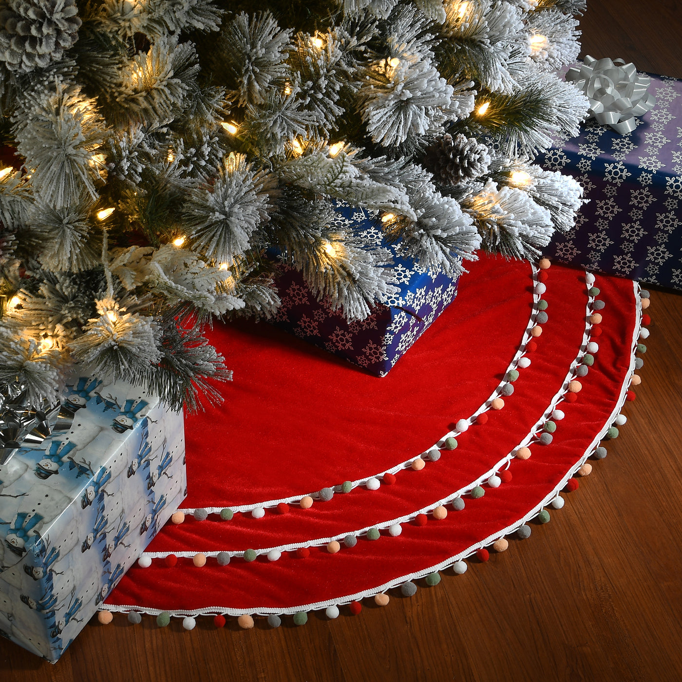 52 in. General Store Collection Red Velvet Tree Skirt - National Tree Company