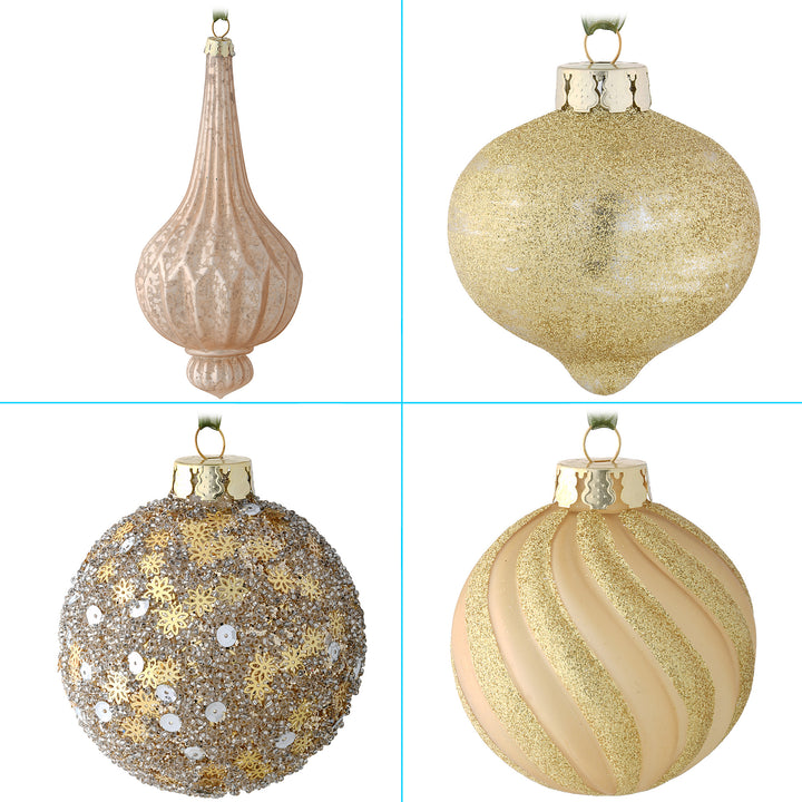 20-Piece Christmas Tree Ornament Set, Yuletide Glam Collection