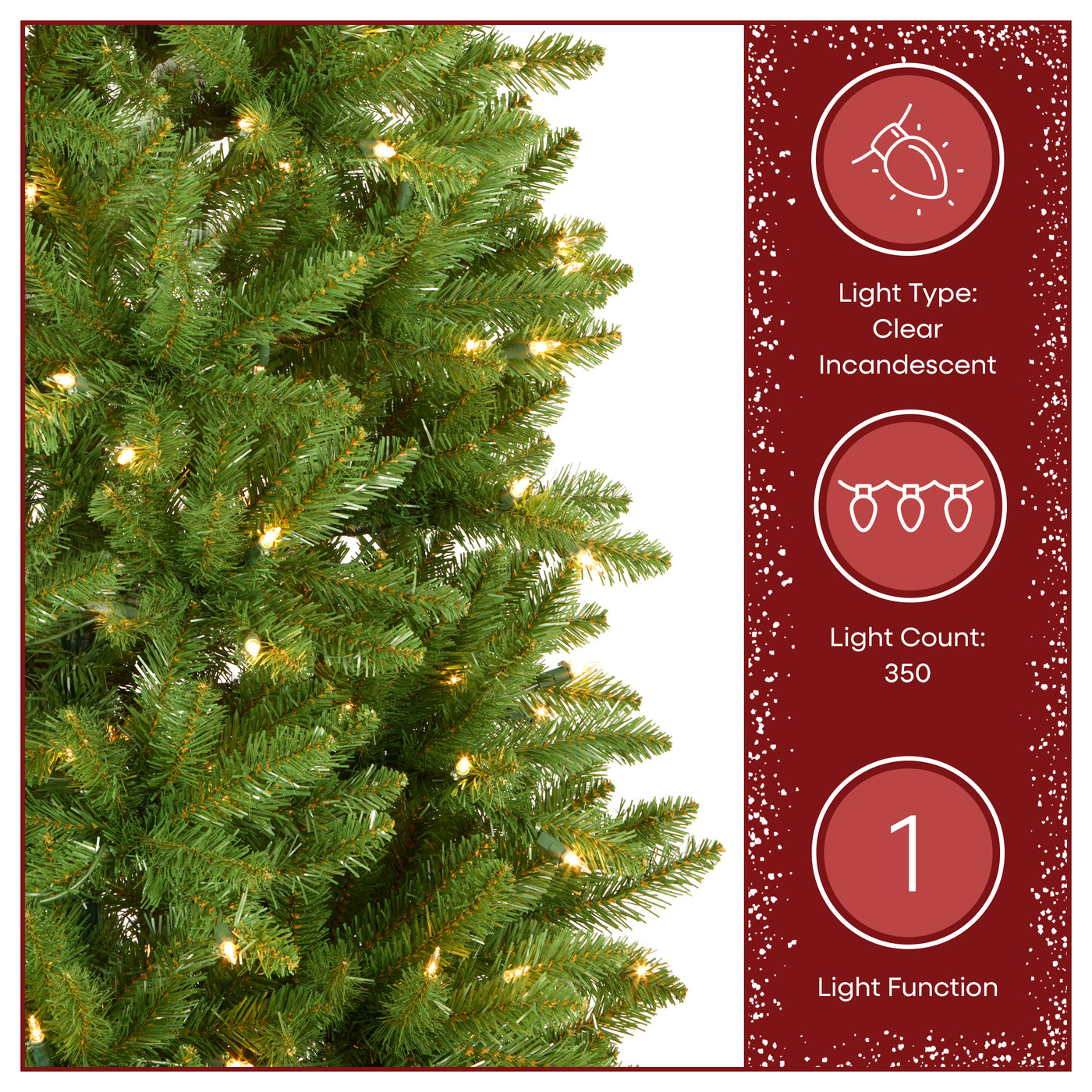 7.5 ft. Pre-Lit Kingswood Fir Slim Tree with Clear Lights - National Tree Company