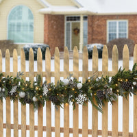 9 ft. Pre-Lit Alpine Decorated Garland with Warm White LED Lights - National Tree Company