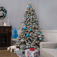 7.5 ft. Pre-Lit North Valley Spruce Snowy Tree with Clear Lights - National Tree Company