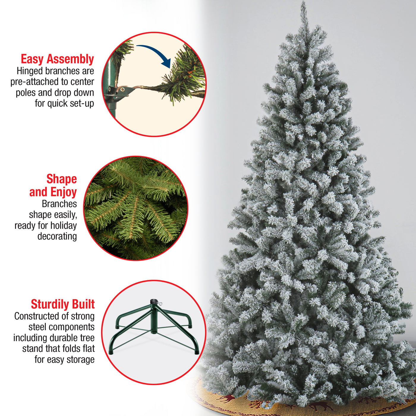 7.5 ft. North Valley Spruce Tree with Snow Dusted Braches - National Tree Company