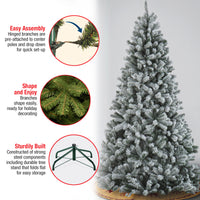 7.5 ft. North Valley Spruce Tree with Snow Dusted Braches - National Tree Company