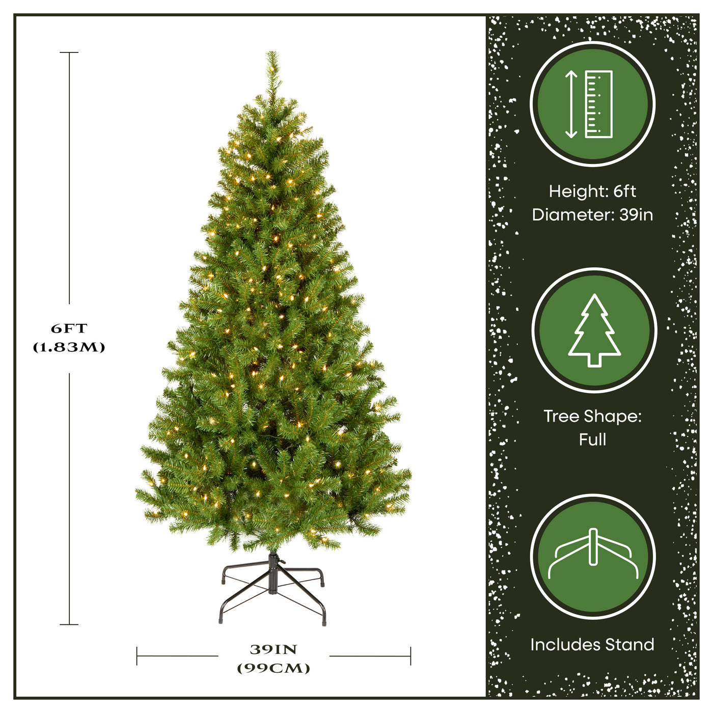 6 ft. Pre-Lit North Valley Spruce Tree with Clear Lights - National Tree Company