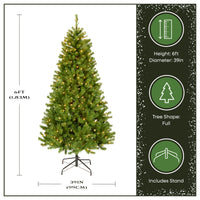 6 ft. Pre-Lit North Valley Spruce Tree with Clear Lights - National Tree Company