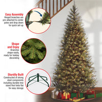 7.5 ft. Pre-Lit Aspen Spruce Slim Tree with Clear Lights - National Tree Company
