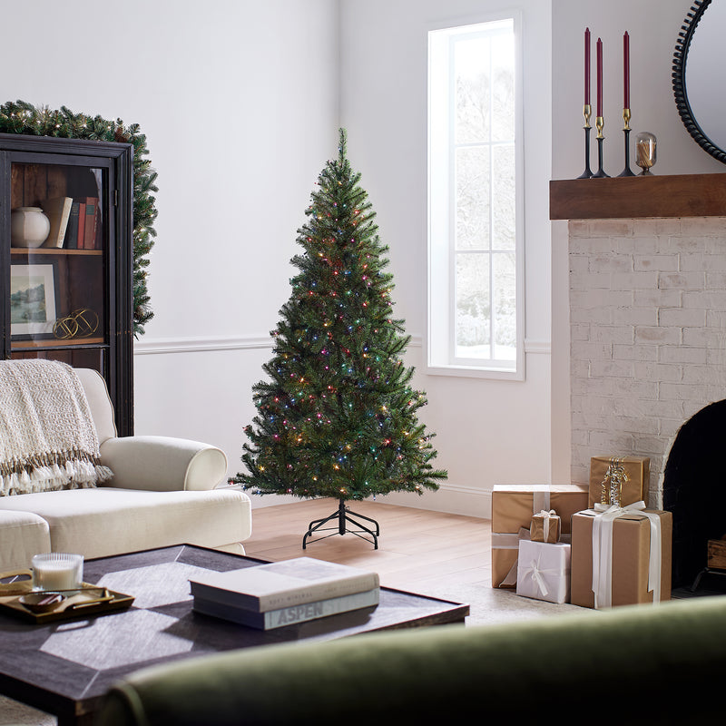 7 ft. Pre-Lit Aspen Spruce Tree with Clear Lights main image 1