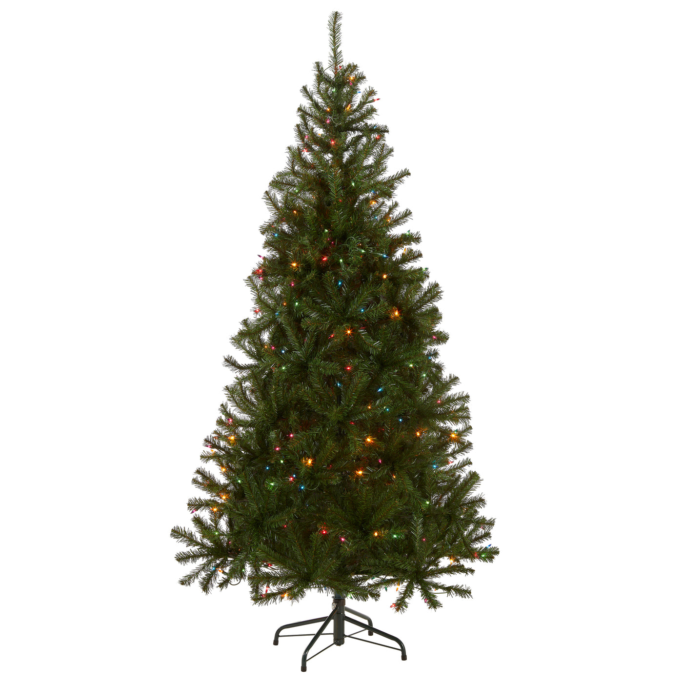 6 ft. Pre-Lit Aspen Spruce Slim Tree with Multicolor Lights - National Tree Company