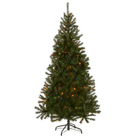 6 ft. Pre-Lit Aspen Spruce Slim Tree with Multicolor Lights - National Tree Company