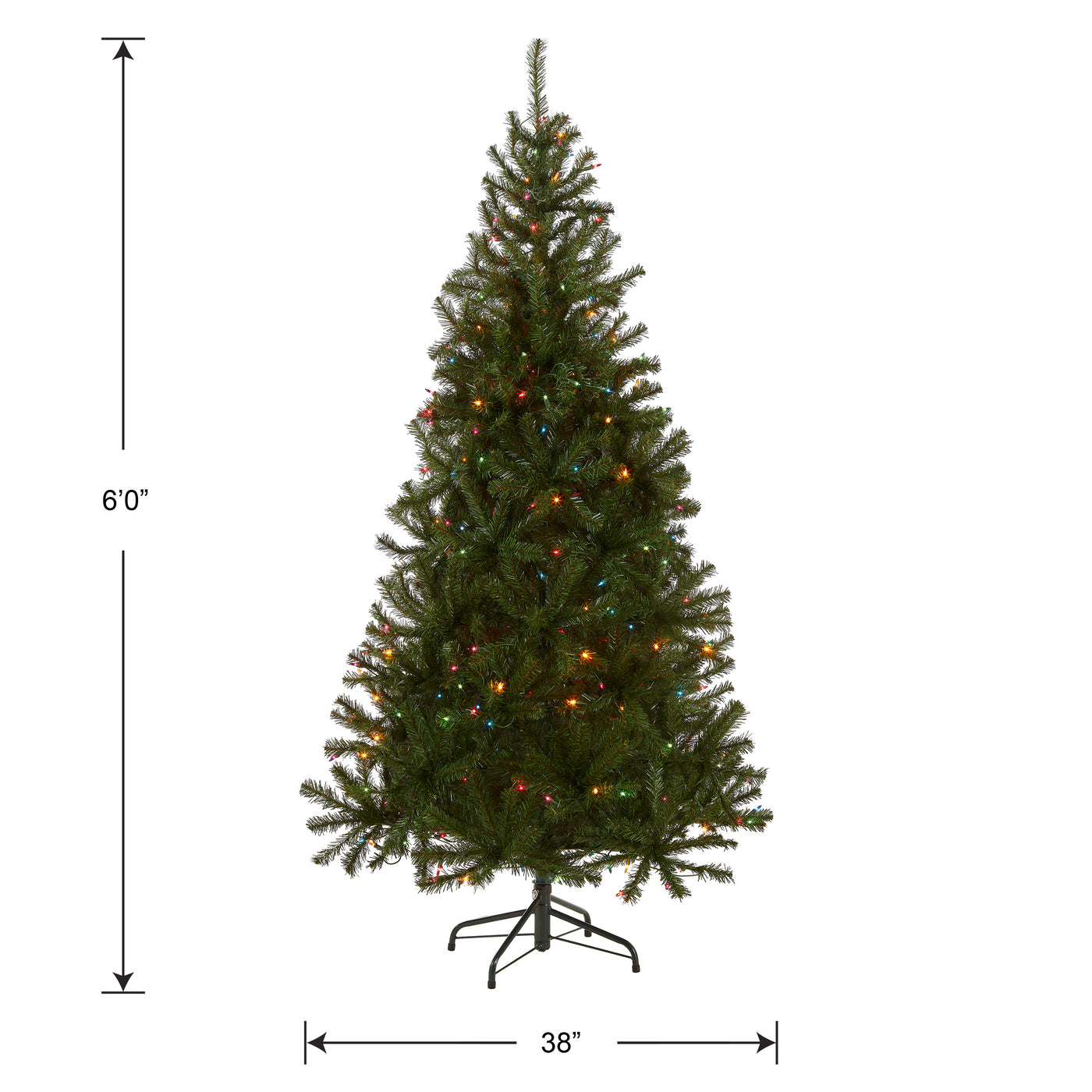 6 ft. Pre-Lit Aspen Spruce Slim Tree with Multicolor Lights - National Tree Company