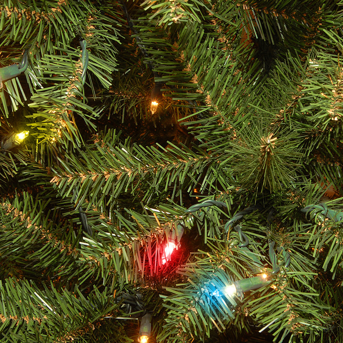 7.5 ft. Pre-Lit Aspen Spruce Slim Tree with Multicolor Lights - National Tree Company