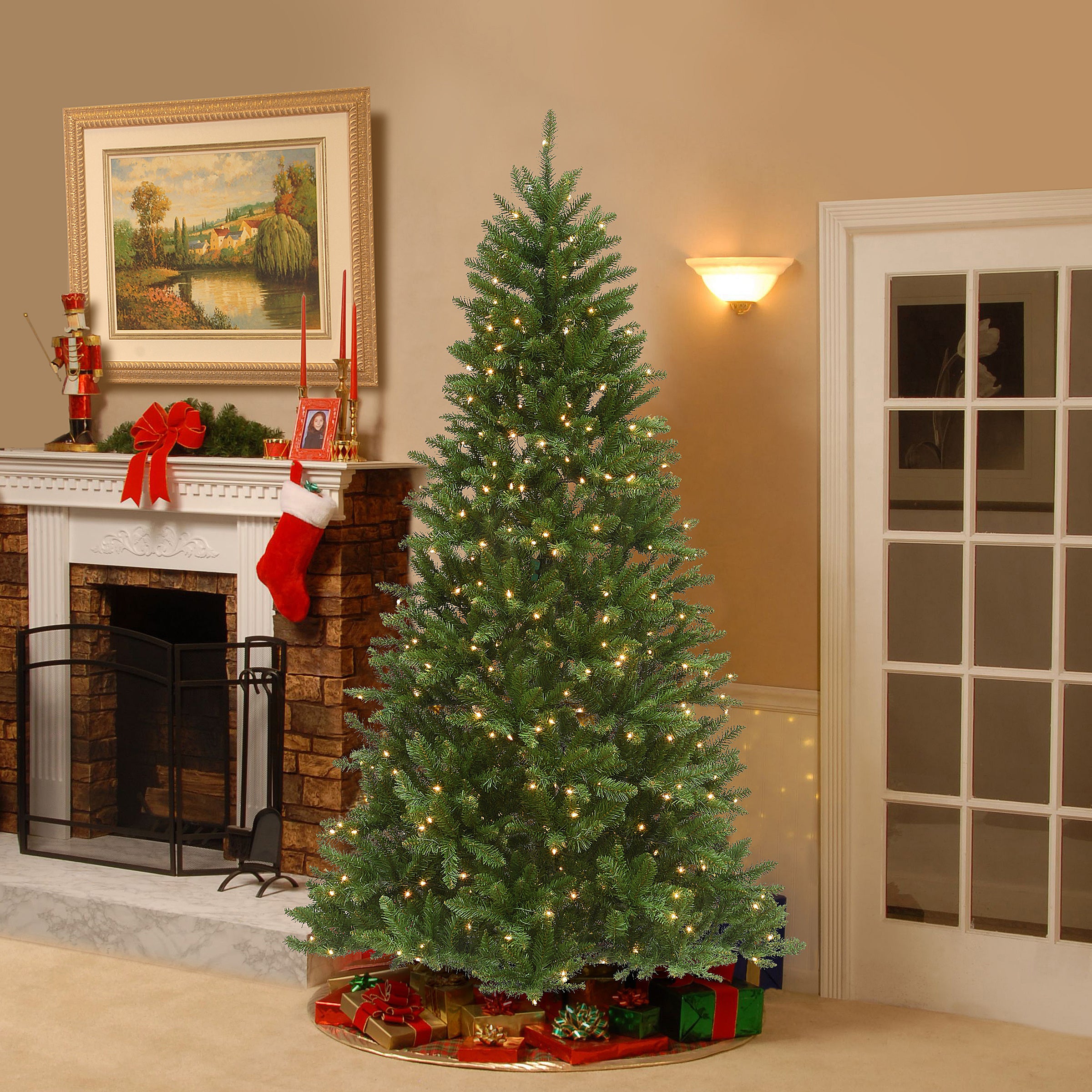 7.5 ft. Pre-Lit Peytom Spruce Tree with Clear Lights · National