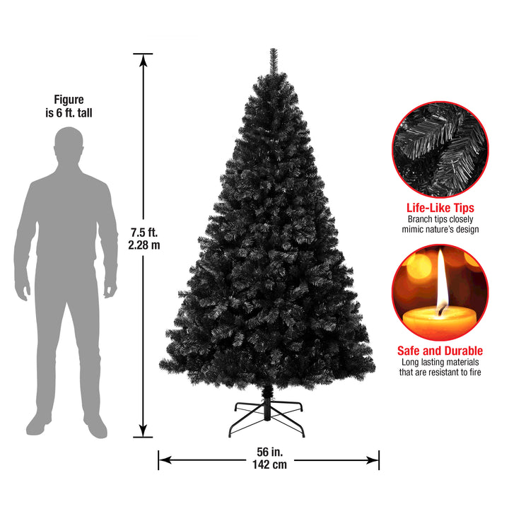First Traditions Color Pop Christmas Tree, Black 7.5 ft