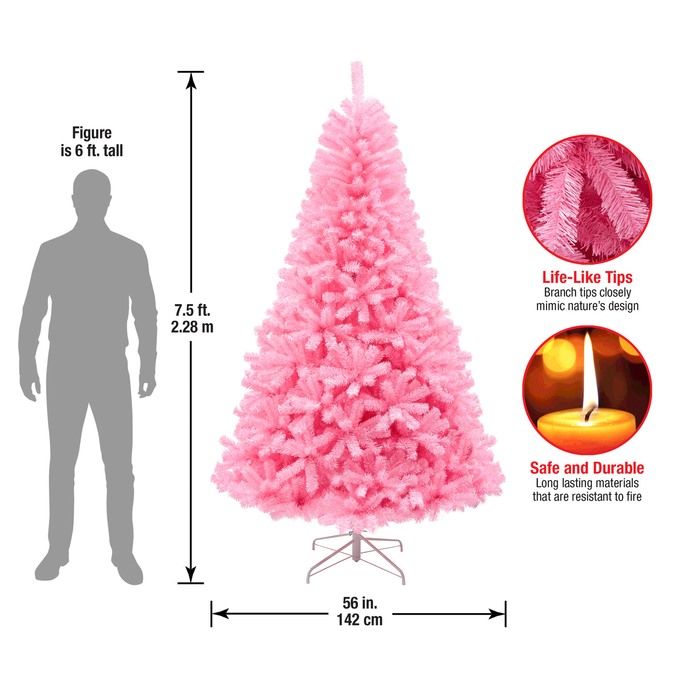 7.5 ft. Color Pop Pink Tree - National Tree Company