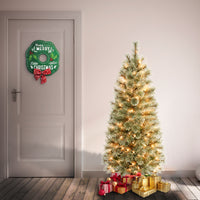 4.5 ft. Pre-Lit Arcadia Pine Cashmere Slim Tree with Clear Lights - National Tree Company