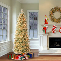 6 ft. Pre-Lit Arcadia Pine Cashmere Slim Tree with Clear Lights - National Tree Company