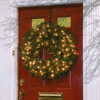 24 in. Pre-Lit Atlanta Spruce Wreath with Clear Lights - National Tree Company