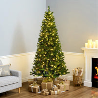 7.5 ft Pre-Lit Winchester Pine Slim Tree with Warm White LED Lights - National Tree Company