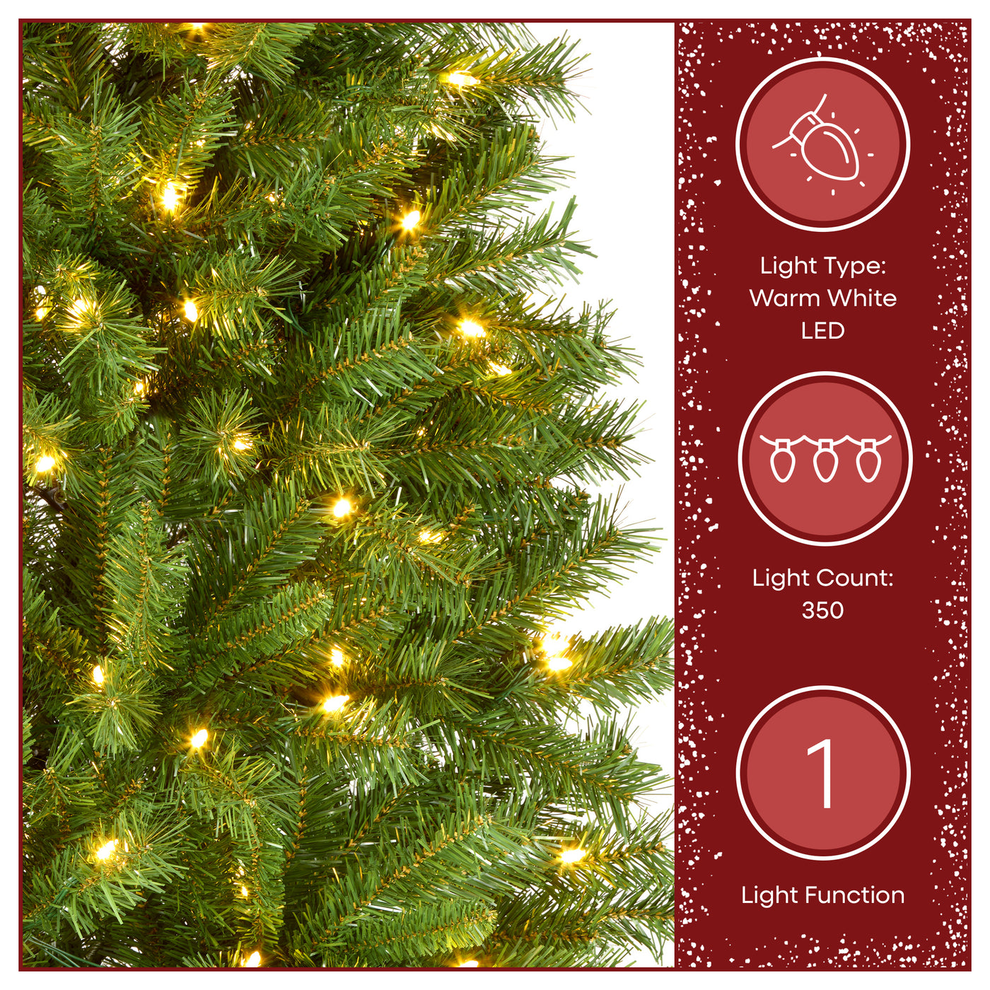7.5 ft Pre-Lit Winchester Pine Slim Tree with Warm White LED Lights - National Tree Company