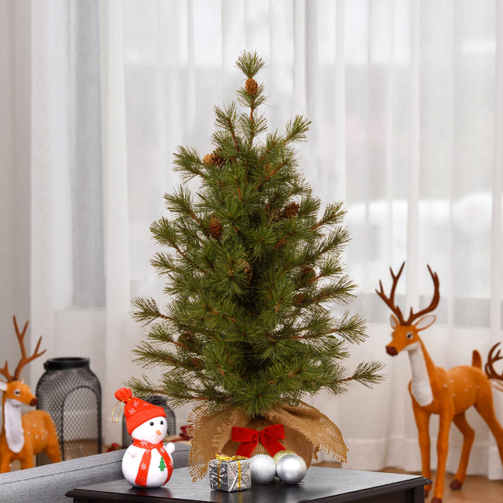 Artificial Christmas Tree, Bristle Cone Pine, Includes Cloth Base, 3 Feet