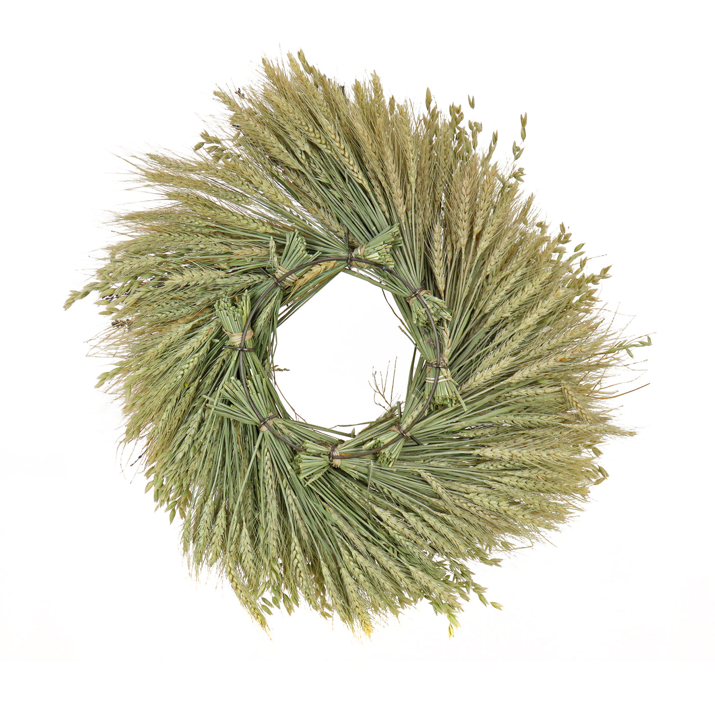 20 in. Spring Wreath with Wheat Stalks, Lavender, and Leafy Greens - National Tree Company
