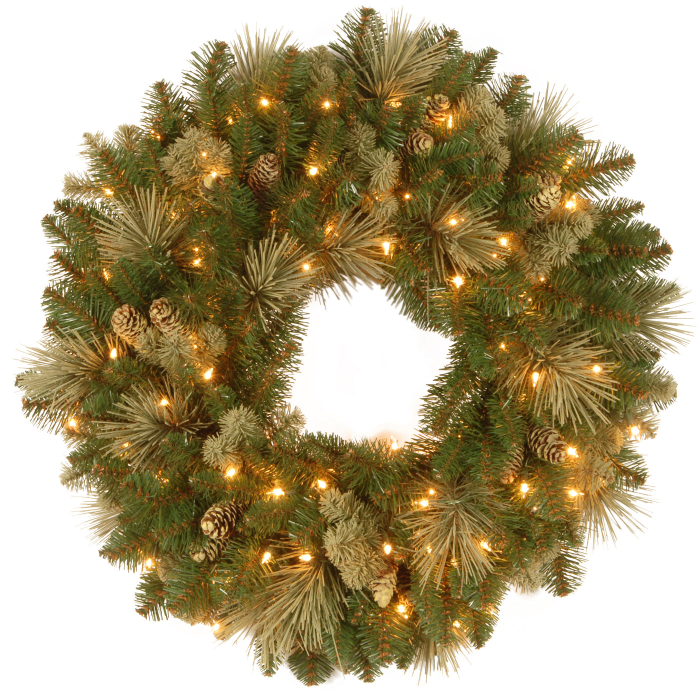 30 in. Pre-Lit Carolina Pine Wreath with LED Lights - National Tree Company