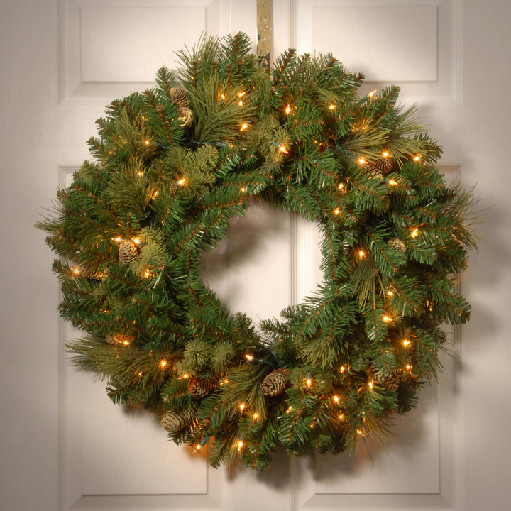 30in. Carolina Pine Wreath with Battery Operated LED Lights