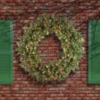 48 in. Pre-Lit Carolina Pine Wreath with Clear Lights - National Tree Company