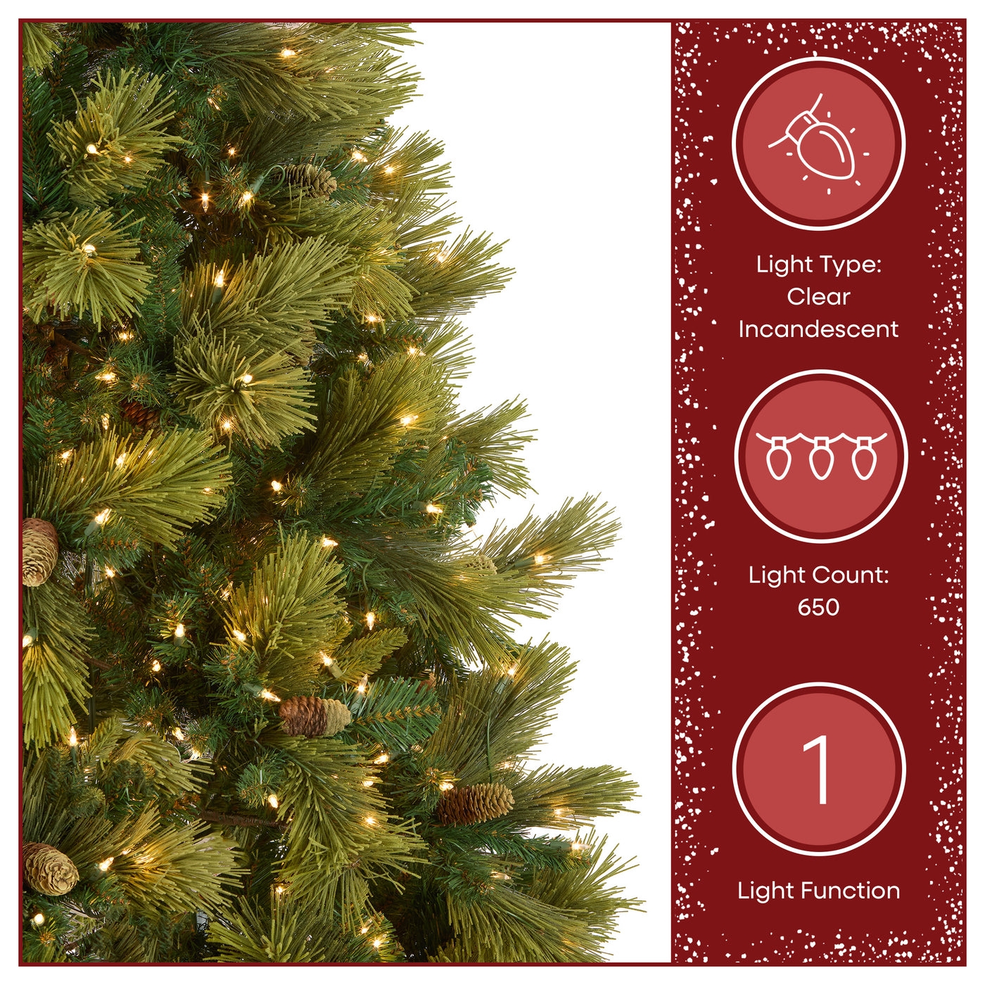 6.5 ft. Pre-Lit Carolina Pine Tree with Clear Lights - National Tree Company