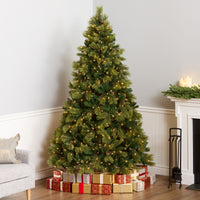 7 ft. Pre-Lit Carolina Pine Hinged Tree with Clear Lights, Plug-In - National Tree Company