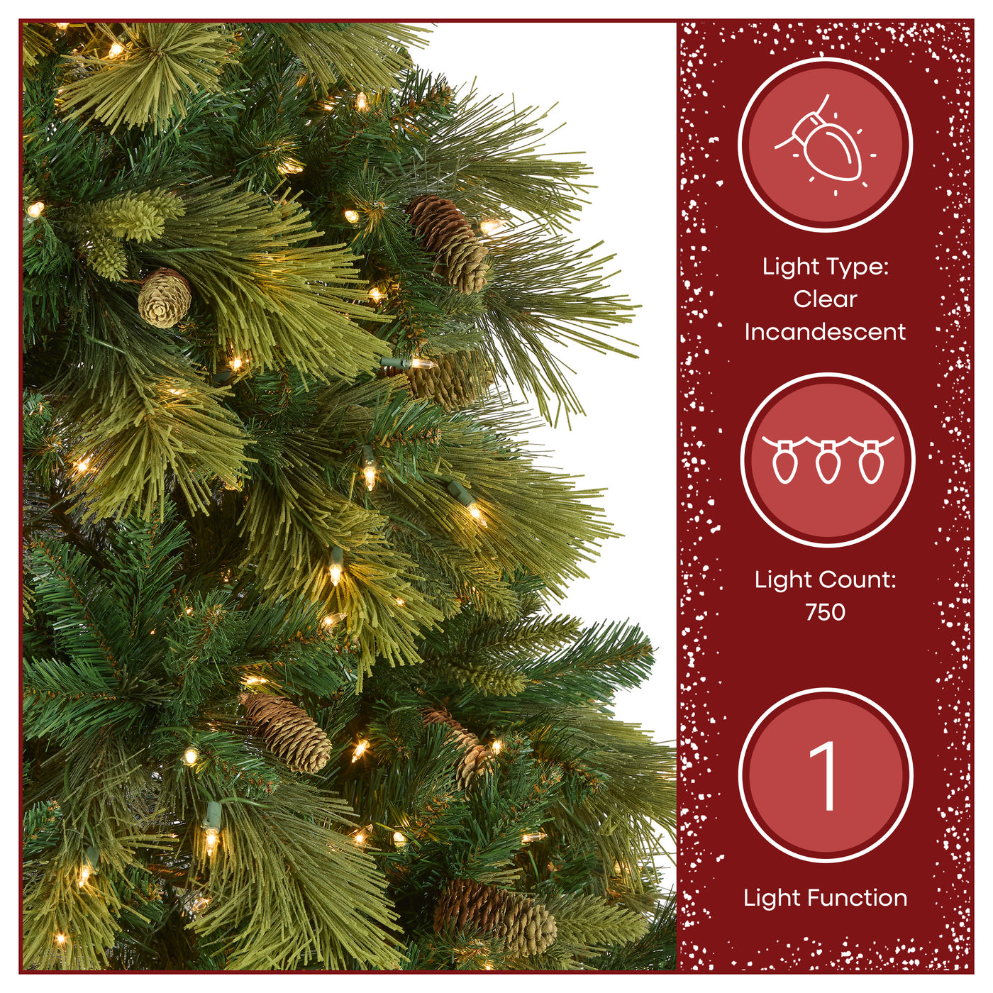 7.5 ft. Pre-Lit Carolina Pine Tree with 750 Clear Lights - National Tree Company
