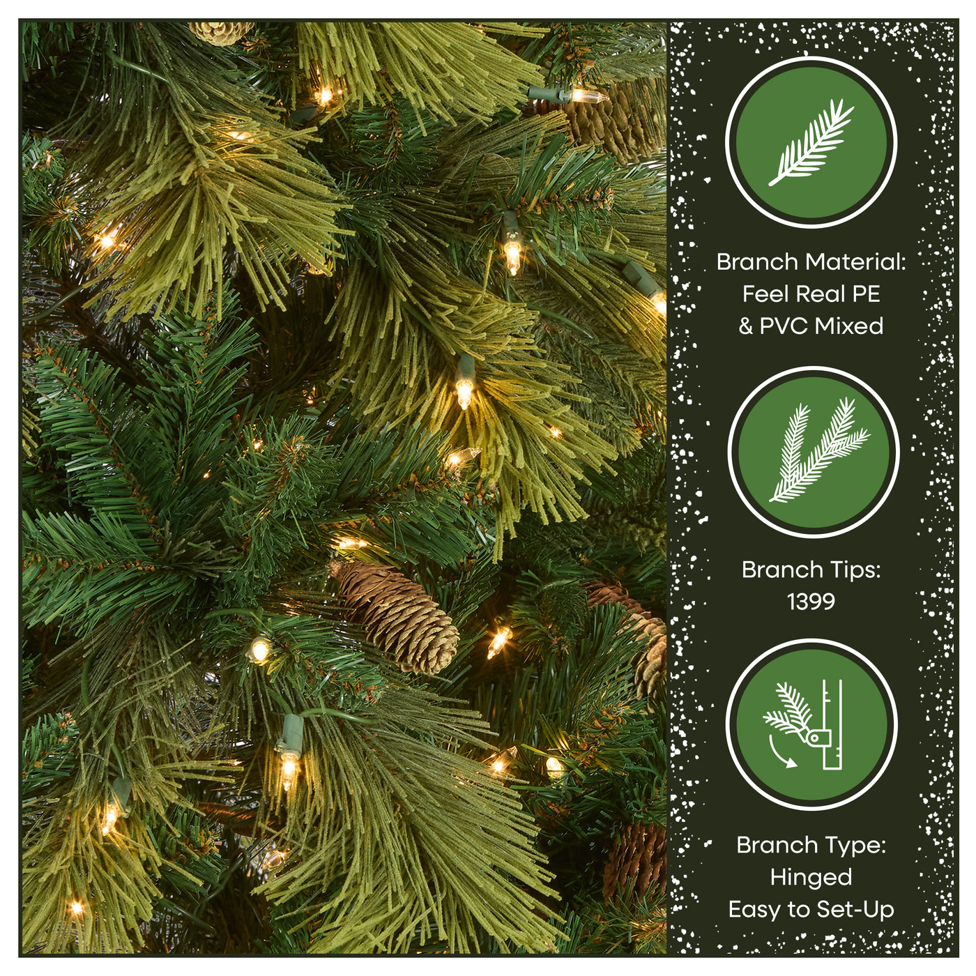 7.5 ft. Pre-Lit Carolina Pine Tree with 750 Clear Lights - National Tree Company