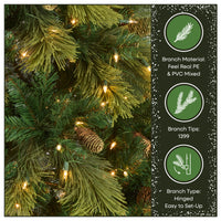 7.5 ft. Pre-Lit Carolina Pine Tree with 750 Clear Lights - National Tree Company