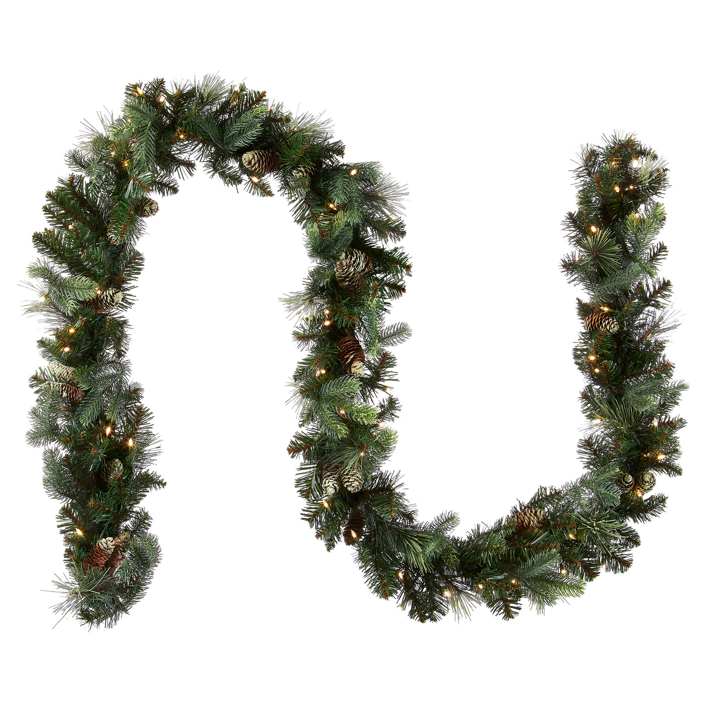 9 ft. Pre-Lit Carolina Pine Garland with Clear Lights - National Tree Company