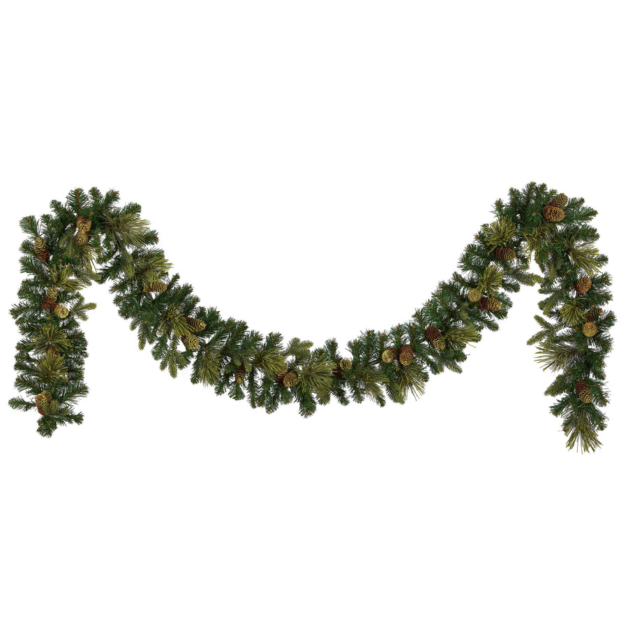 9 ft. Pre-Lit Carolina Pine Garland with Warm White LED Lights - National Tree Company