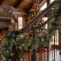 9 ft. Pre-Lit Carolina Pine Garland with Warm White LED Lights - National Tree Company