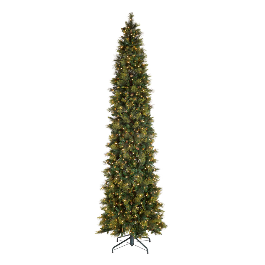10 ft.Pre-Lit Carolina Pine Slim Tree with Clear Lights, Plug-In - National Tree Company