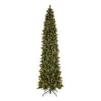 12 ft. Pre-Lit Carolina Pine Slim Tree with Clear Lights, Plug-In - National Tree Company