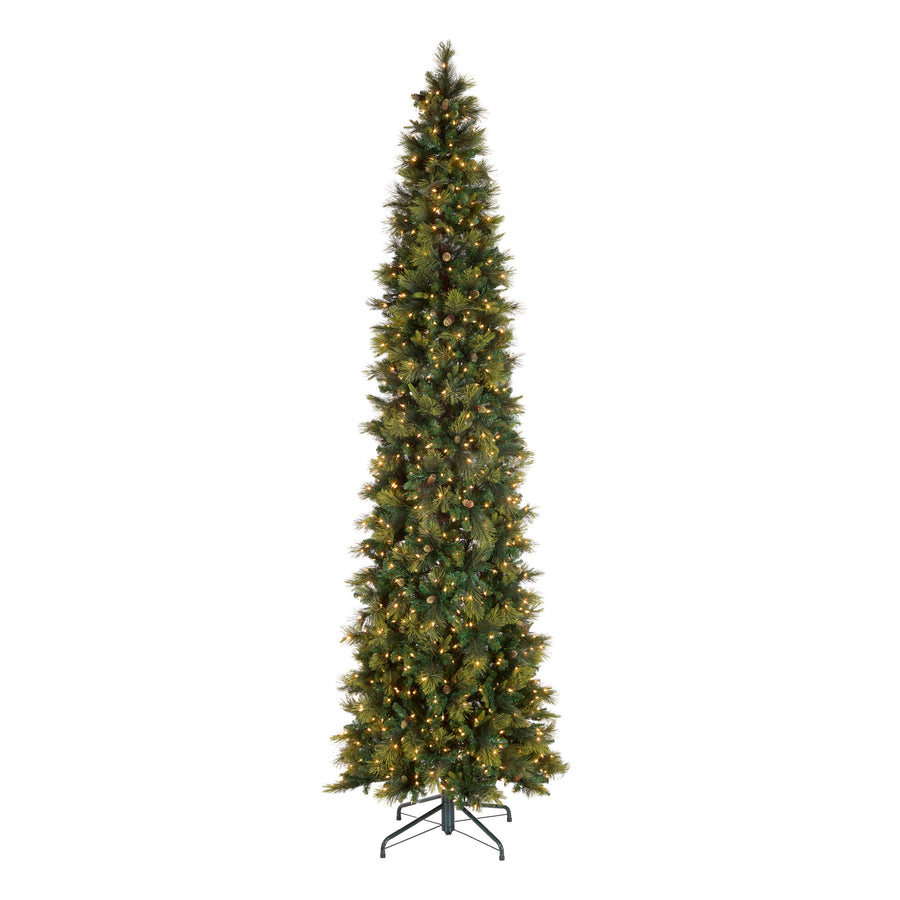 12 ft. Pre-Lit Carolina Pine Slim Tree with Clear Lights, Plug-In - National Tree Company
