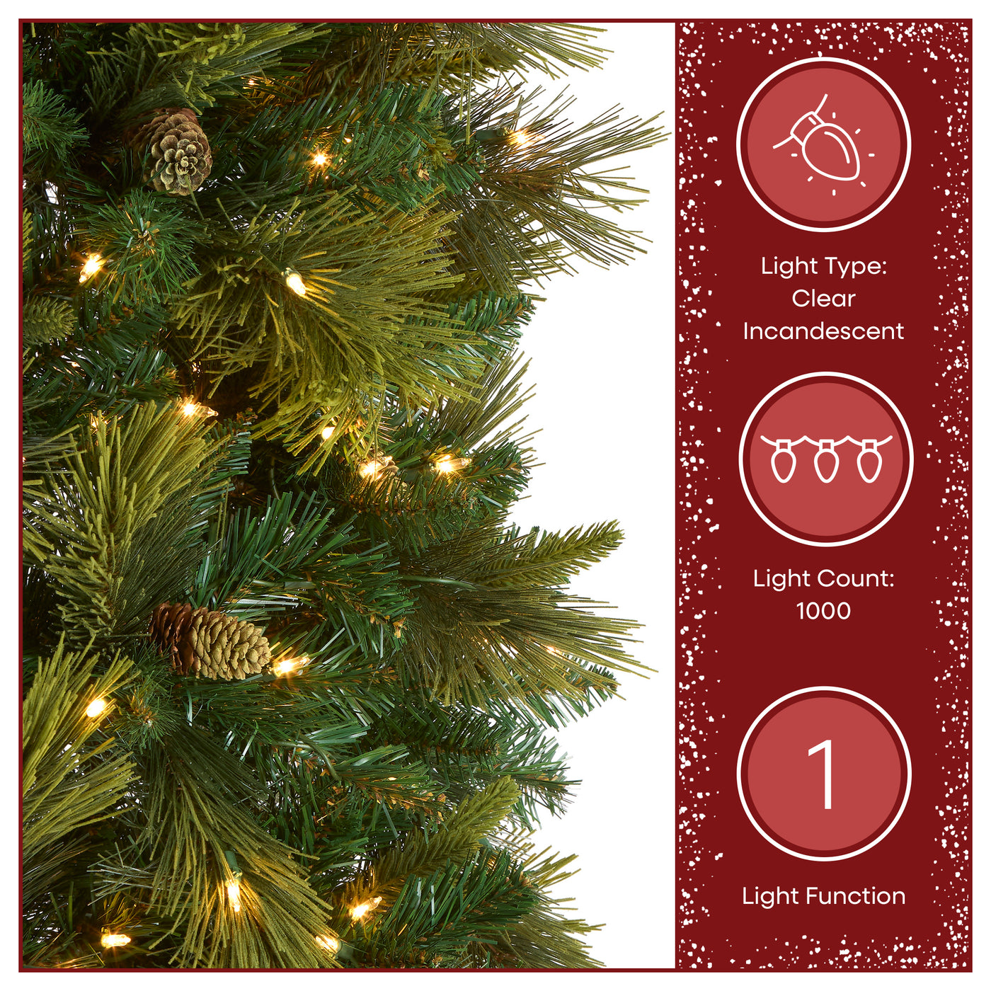 12 ft. Pre-Lit Carolina Pine Slim Tree with Clear Lights, Plug-In - National Tree Company