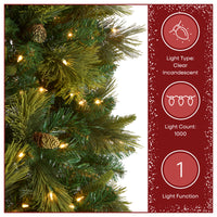 12 ft. Pre-Lit Carolina Pine Slim Tree with Clear Lights, Plug-In - National Tree Company