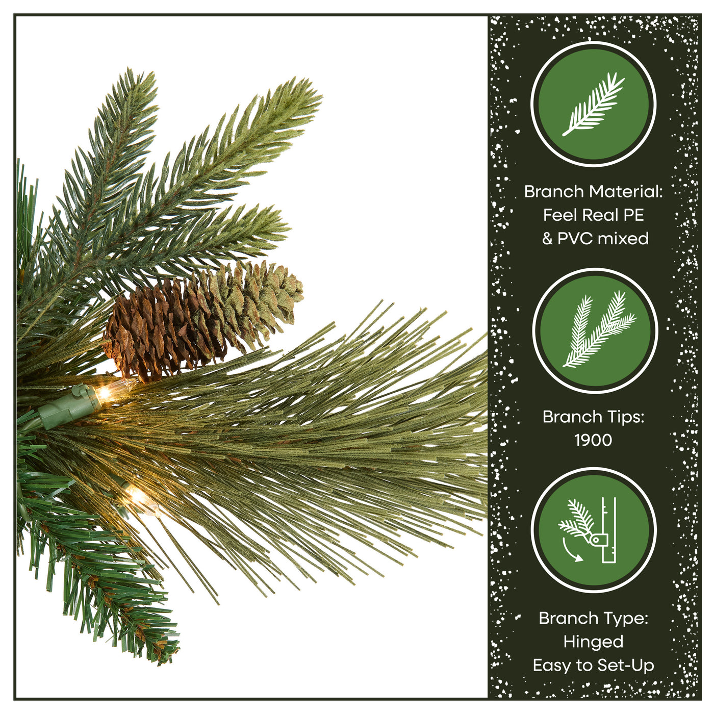 12 ft. Pre-Lit Carolina Pine Slim Tree with Clear Lights, Plug-In - National Tree Company