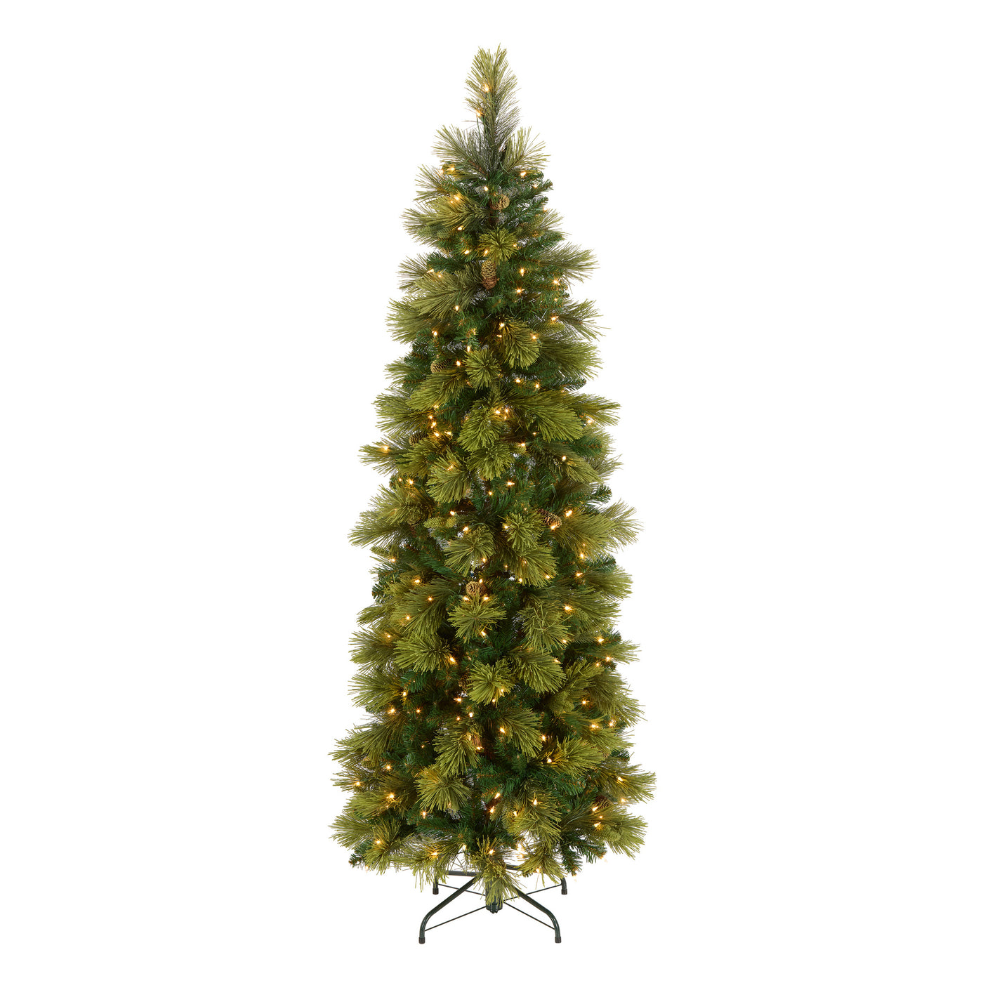 6.5 ft. Pre-Lit Carolina Pine Slim Tree with Clear Lights - National Tree Company