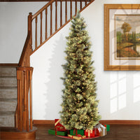 6.5 ft. Pre-Lit Carolina Pine Slim Tree with Clear Lights - National Tree Company