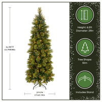 6.5 ft. Pre-Lit Carolina Pine Slim Tree with Clear Lights - National Tree Company