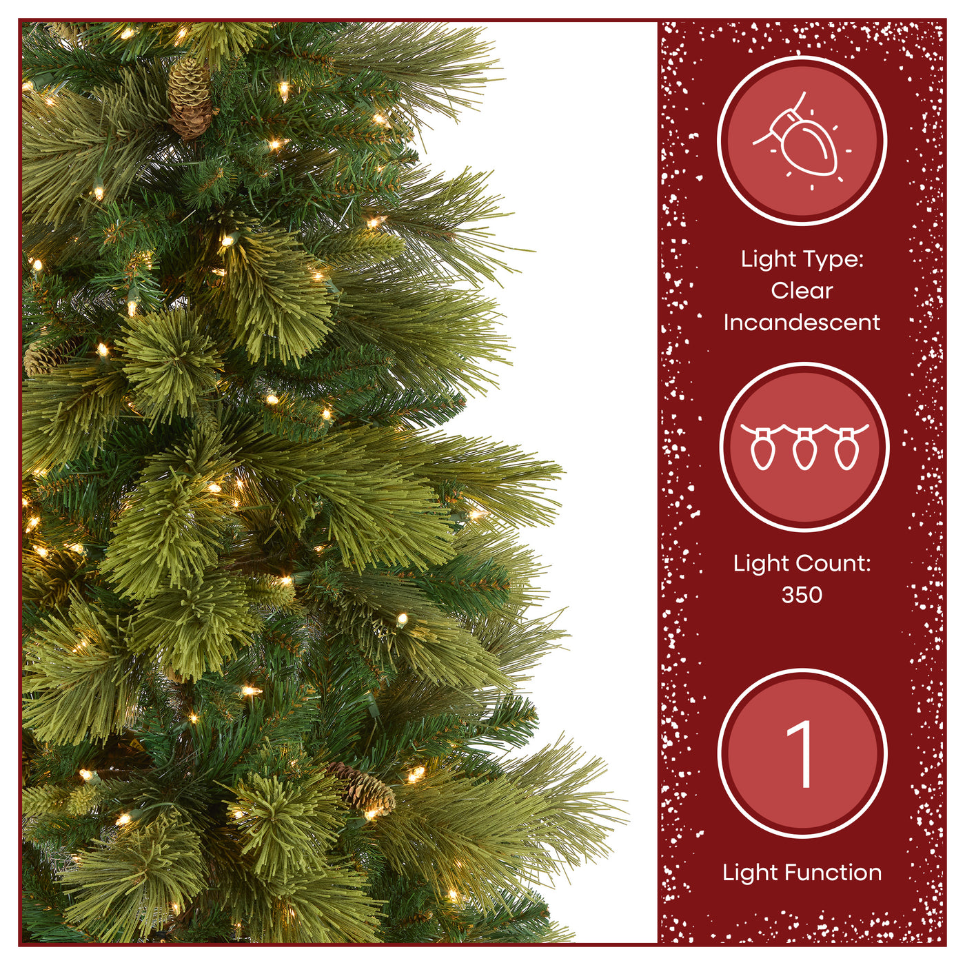 6.5 ft. Pre-Lit Carolina Pine Slim Tree with Clear Lights - National Tree Company