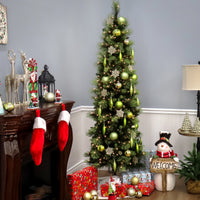 7.5 ft. Pre-Lit Carolina Pine Slim Tree with Clear Lights - National Tree Company