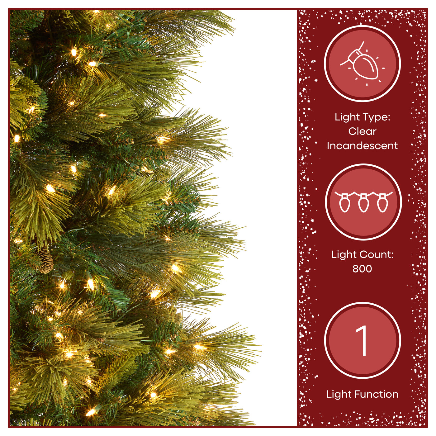 9 ft. Pre-Lit Carolina Pine Slim Tree with Clear Lights - National Tree Company