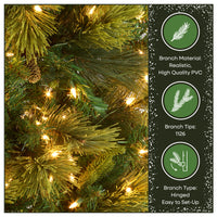 9 ft. Pre-Lit Carolina Pine Slim Tree with Clear Lights - National Tree Company